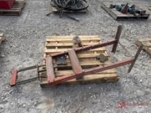 CONTENTS OF PALLET: SHOP PRESS & EXCAVATOR TEETH