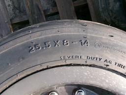 (0501)  25.5x8-14 Air Craft Tires On 5 Lug Rims