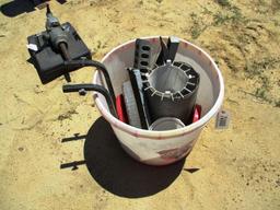 TUB CONTAINING CHICKEN FEEDERS AND WATERS