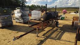 GAS GRILL ON SINGLE AXLE TRAILER