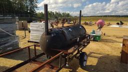 GAS GRILL ON SINGLE AXLE TRAILER