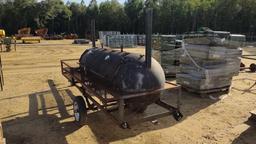 GAS GRILL ON SINGLE AXLE TRAILER
