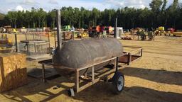 GAS GRILL ON SINGLE AXLE TRAILER