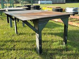 214 - STEEL WORK TABLE 54" X 80"