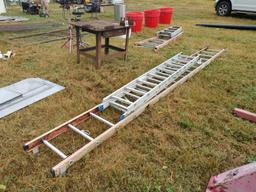 1518 - WERNER 16FT FIBERGLASS LADDER AND