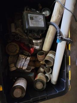 CONTAINER CONTAINING PCV PLUMBING PARTS