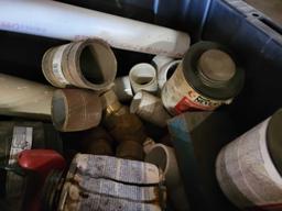 CONTAINER CONTAINING PCV PLUMBING PARTS