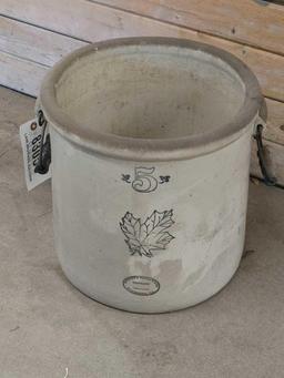 364 - STONE CROCK POT WITH HANDLES