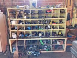 WOOD SHELF & CONTENTS