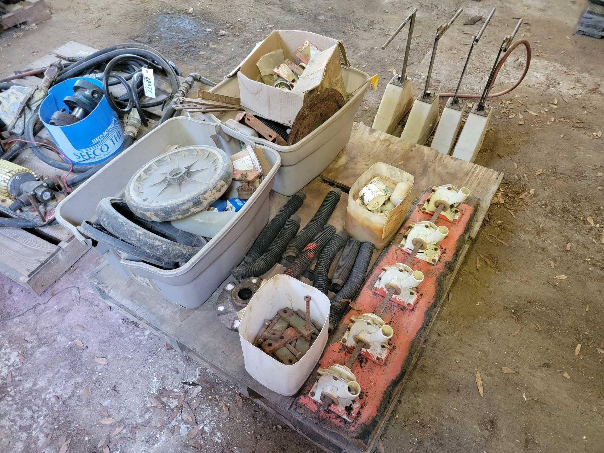PALLET OF GRAIN DRILL PARTS