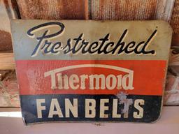 "PRE-STRETCHED THERMOLD FAN BELTS" SIGN