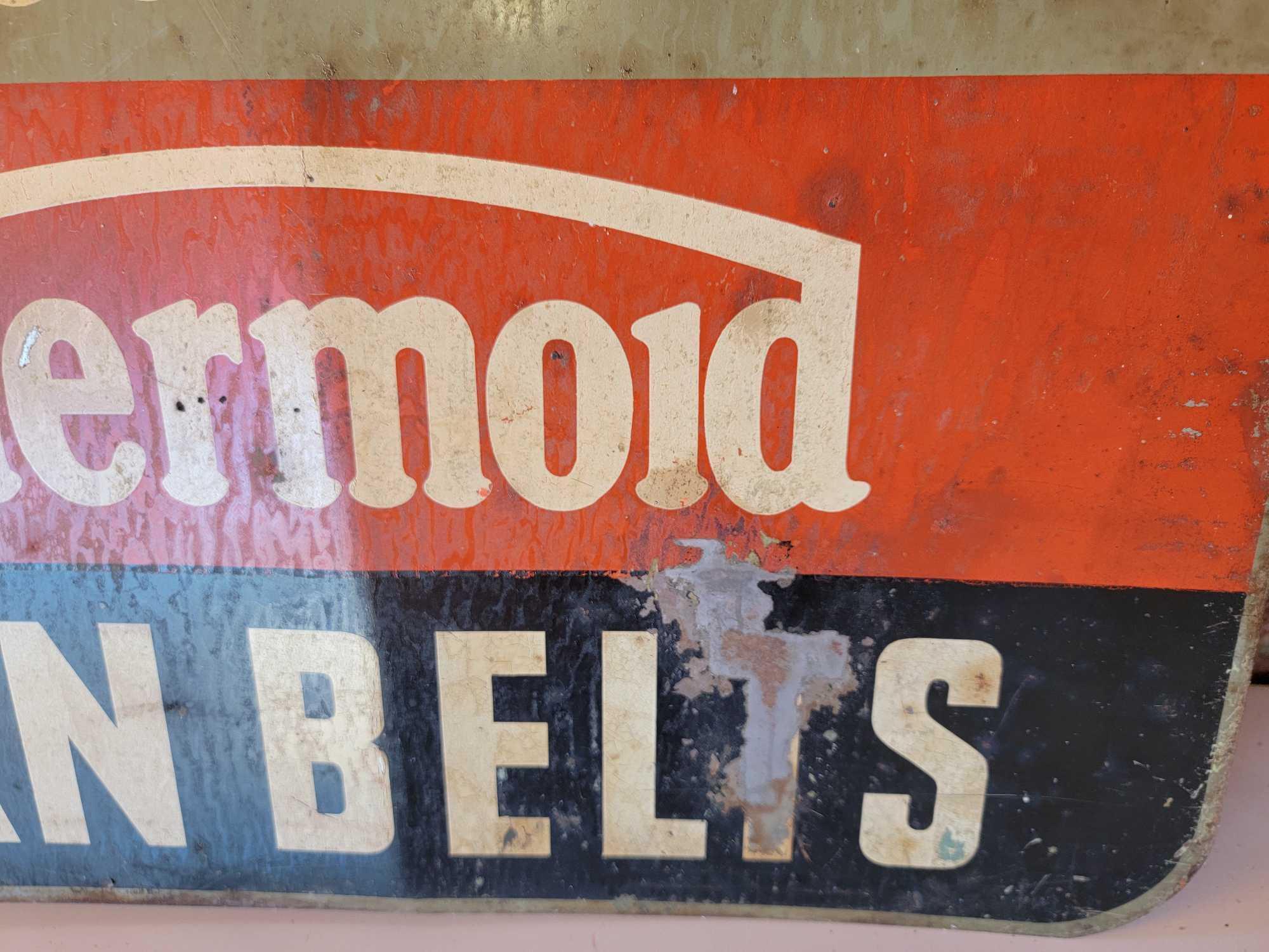 "PRE-STRETCHED THERMOLD FAN BELTS" SIGN