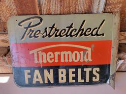 "PRE-STRETCHED THERMOLD FAN BELTS" SIGN