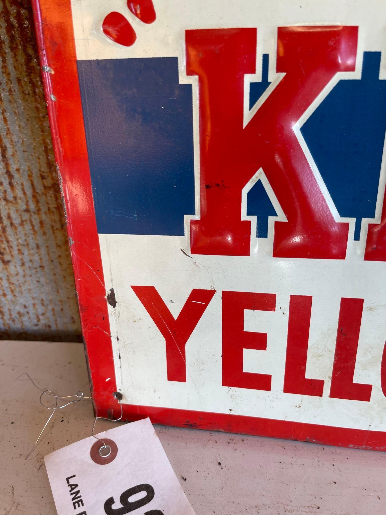 "HIGHER YIELDING KELLOGG'S" METAL SIGN
