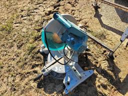 MITRE SAW, 2 - SHOVELS, & STOOL