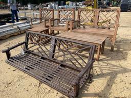 2675 - TEAK WOOD BENCH SET
