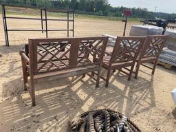 2675 - TEAK WOOD BENCH SET