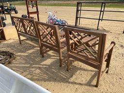 2675 - TEAK WOOD BENCH SET