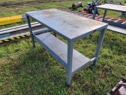 2194 - STEEL WORK BENCH ON CASTORS