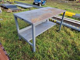 2194 - STEEL WORK BENCH ON CASTORS