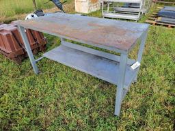 2194 - STEEL WORK BENCH ON CASTORS
