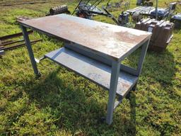 2225 - (2) STEEL WORK BENCH ON CASTORS