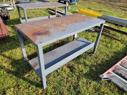 2225 - (2) STEEL WORK BENCH ON CASTORS