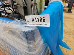 2084 - BOX OF INDUSTRIAL BELTS, PIPE TOOLS MISC