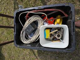 2291 - 1 - TOTE FULL OF MISC & 3 JACKS