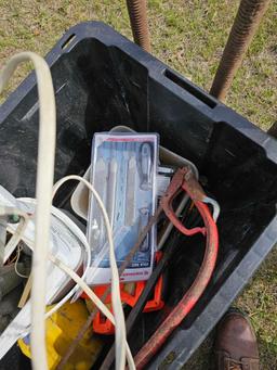 2291 - 1 - TOTE FULL OF MISC & 3 JACKS
