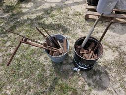 2374 - 2 BUCKETS BLACK SMITH TOOLS