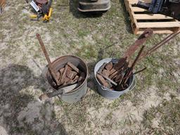 2374 - 2 BUCKETS BLACK SMITH TOOLS
