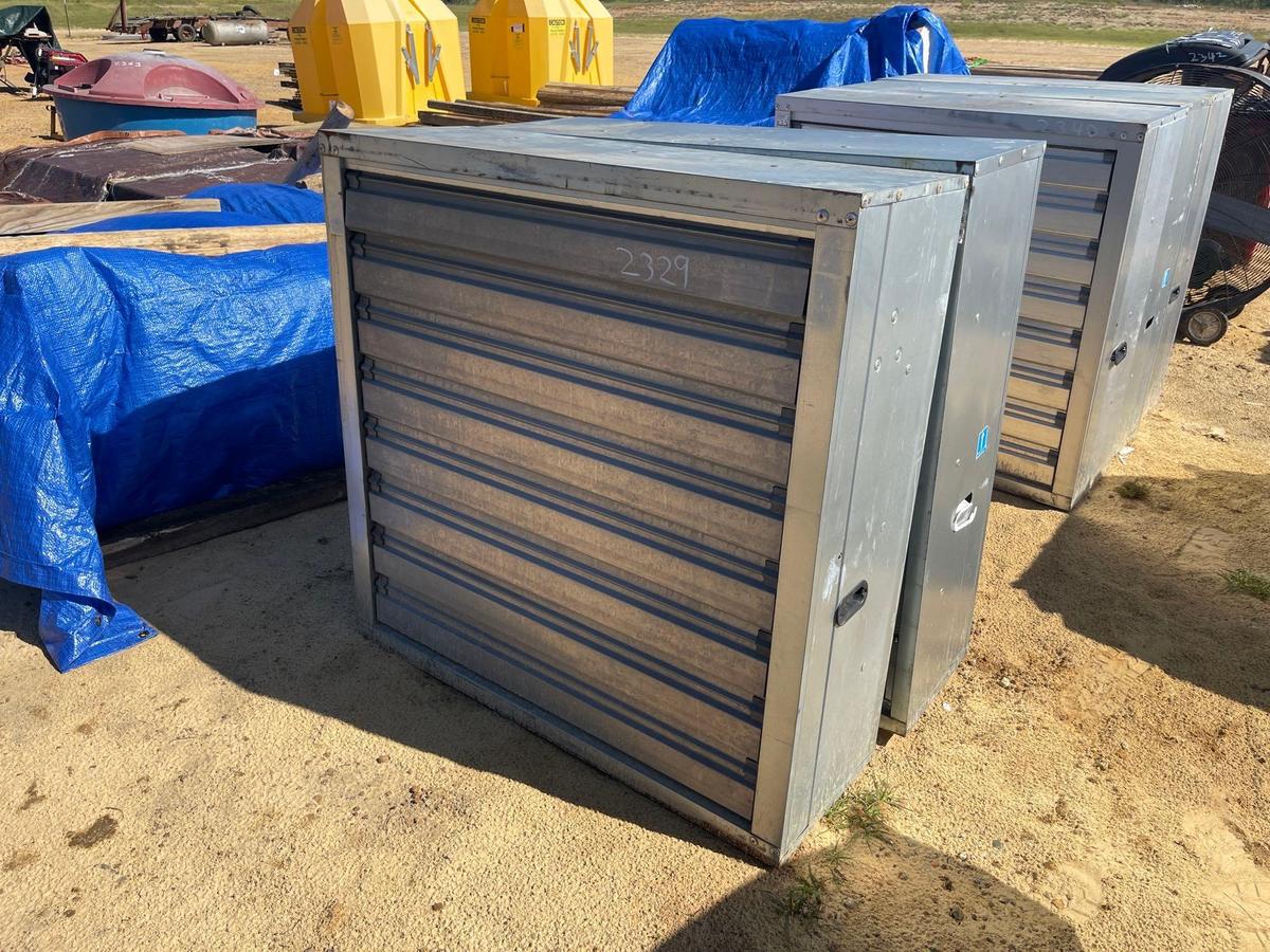 2329 - 2 - BELT DRIVE BOX FAN WITH SHUTTERS
