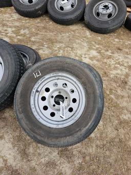 171 - 2 - ST205/75 D15 TIRES ON 5 LUG RIMS