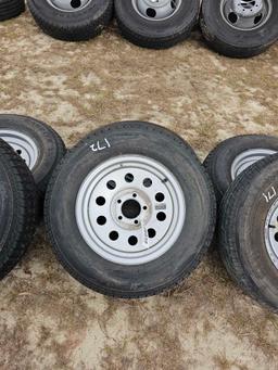 172 - 2 - ST205/75 D15 TIRES ON 5 LUG RIMS