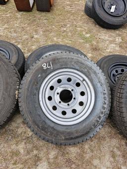 178 - 2 - ST225/75 D15 TIRES ON 6 LUG RIMS