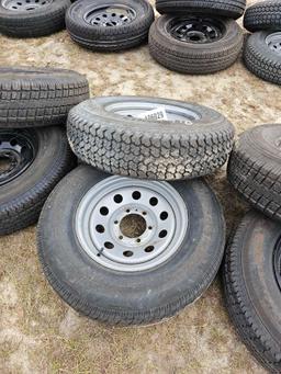 178 - 2 - ST225/75 D15 TIRES ON 6 LUG RIMS