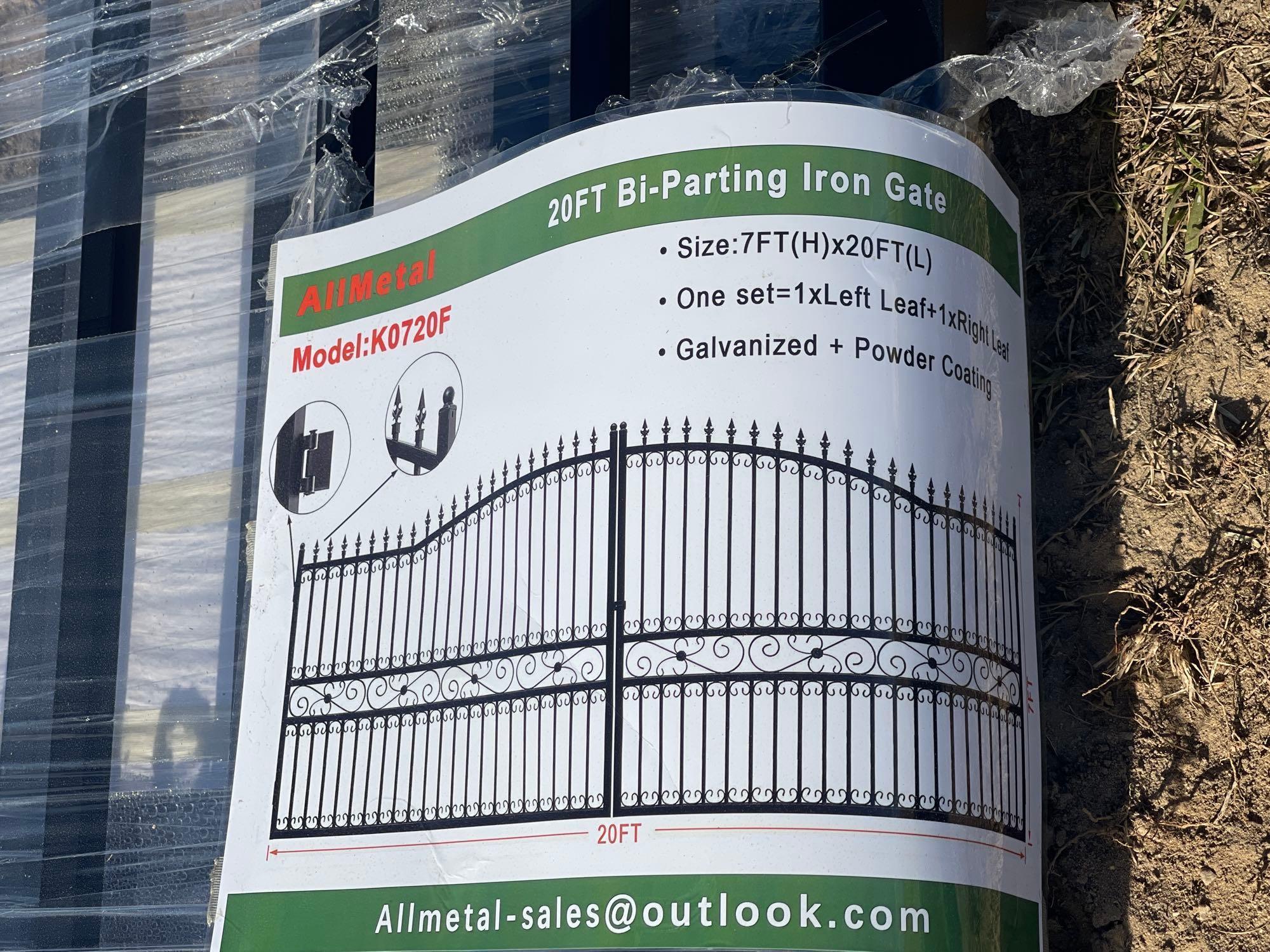 215 - ABSOLUTE - 20' X 7' DOUBLE IRON GATE