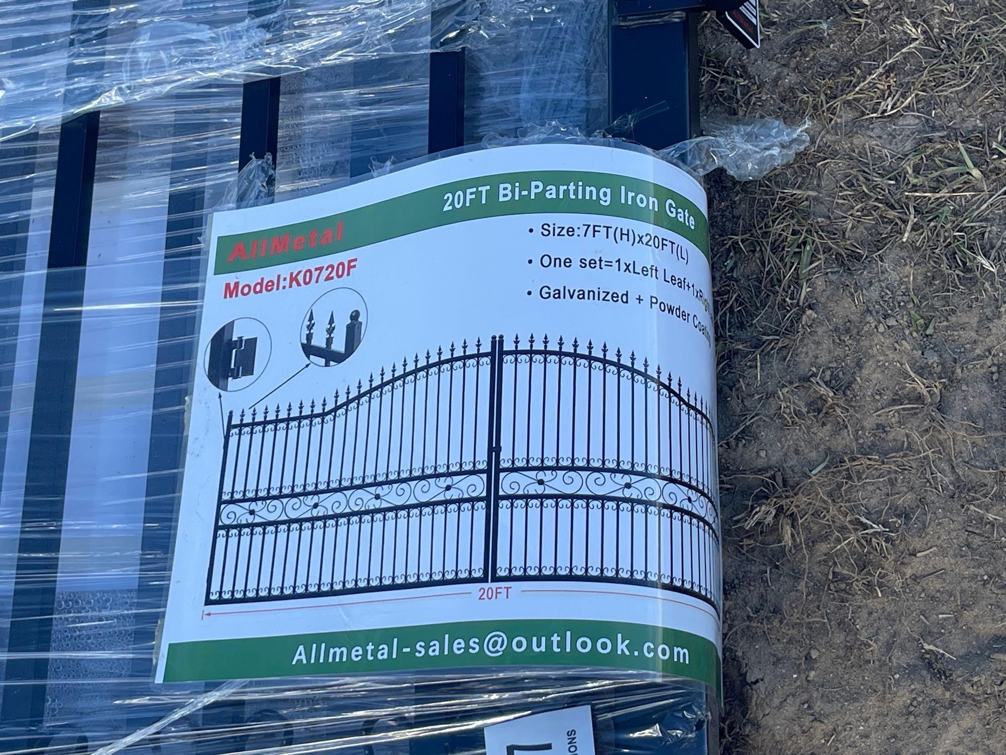 216 - ABSOLUTE - 20' X 7' DOUBLE IRON GATE
