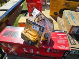 2128 - 1- DEWALT 8 AMP AND 1- 4 AMP BATTERY