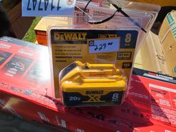 2128 - 1- DEWALT 8 AMP AND 1- 4 AMP BATTERY