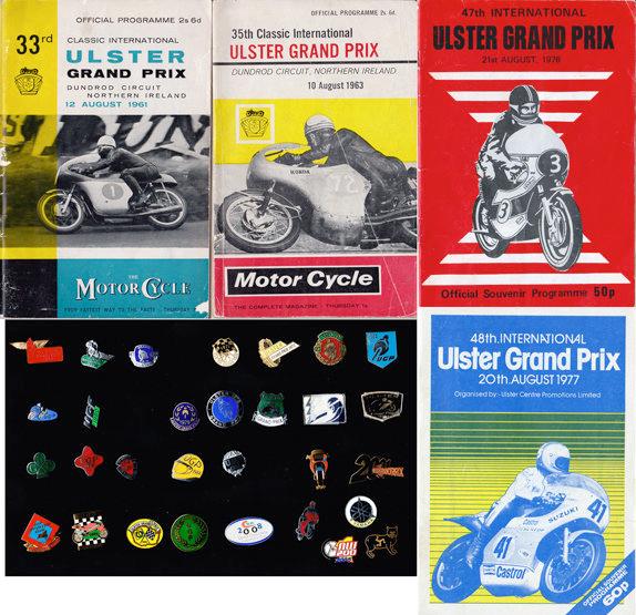 Ulster Grand Prix motorcycle year badge collection, 26 in total, each metal