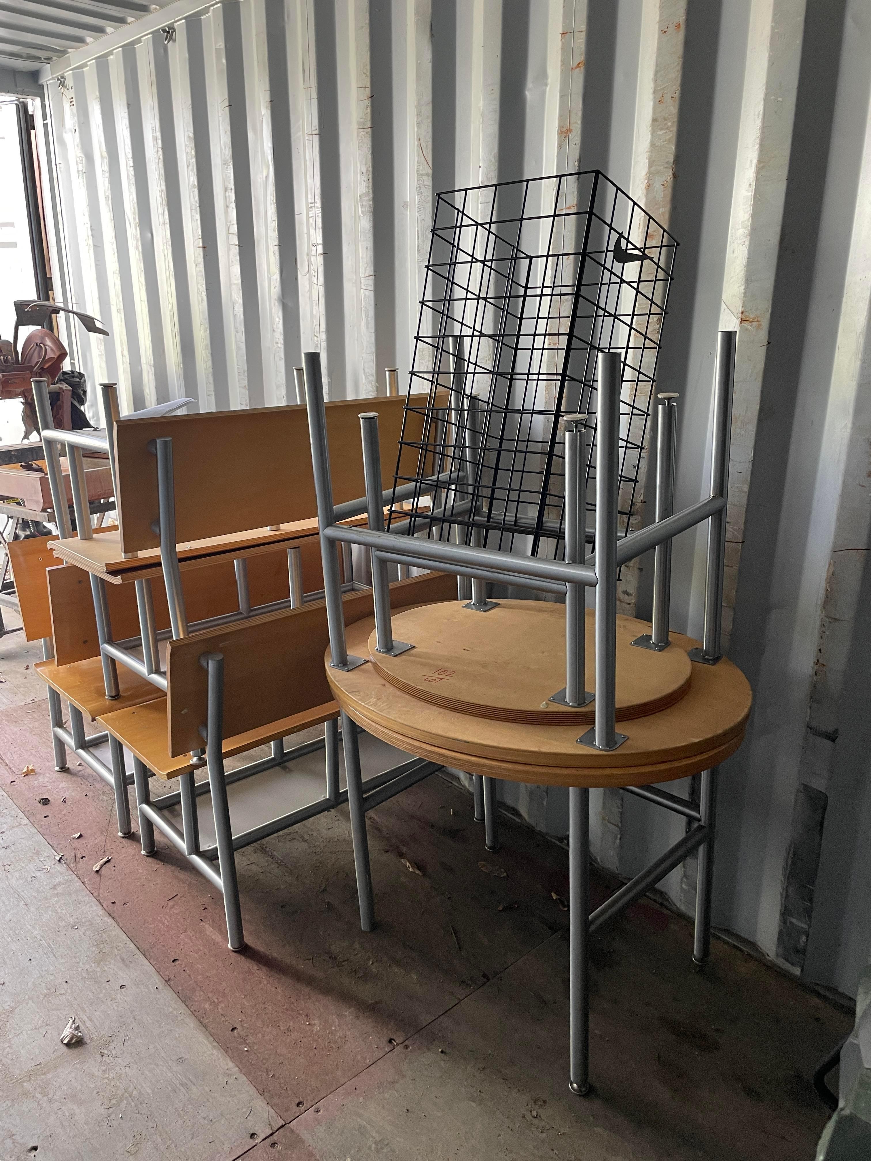 (Lot) Asst. SS Frame and Molded Plywood Table and Benches