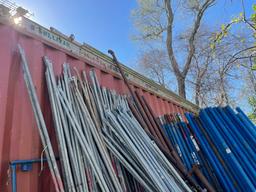 (Lot) Large Qty. Asst. Scaffolding Uprights, Frames, Brackets, High/Low Lifts w/ Walk Boards (No