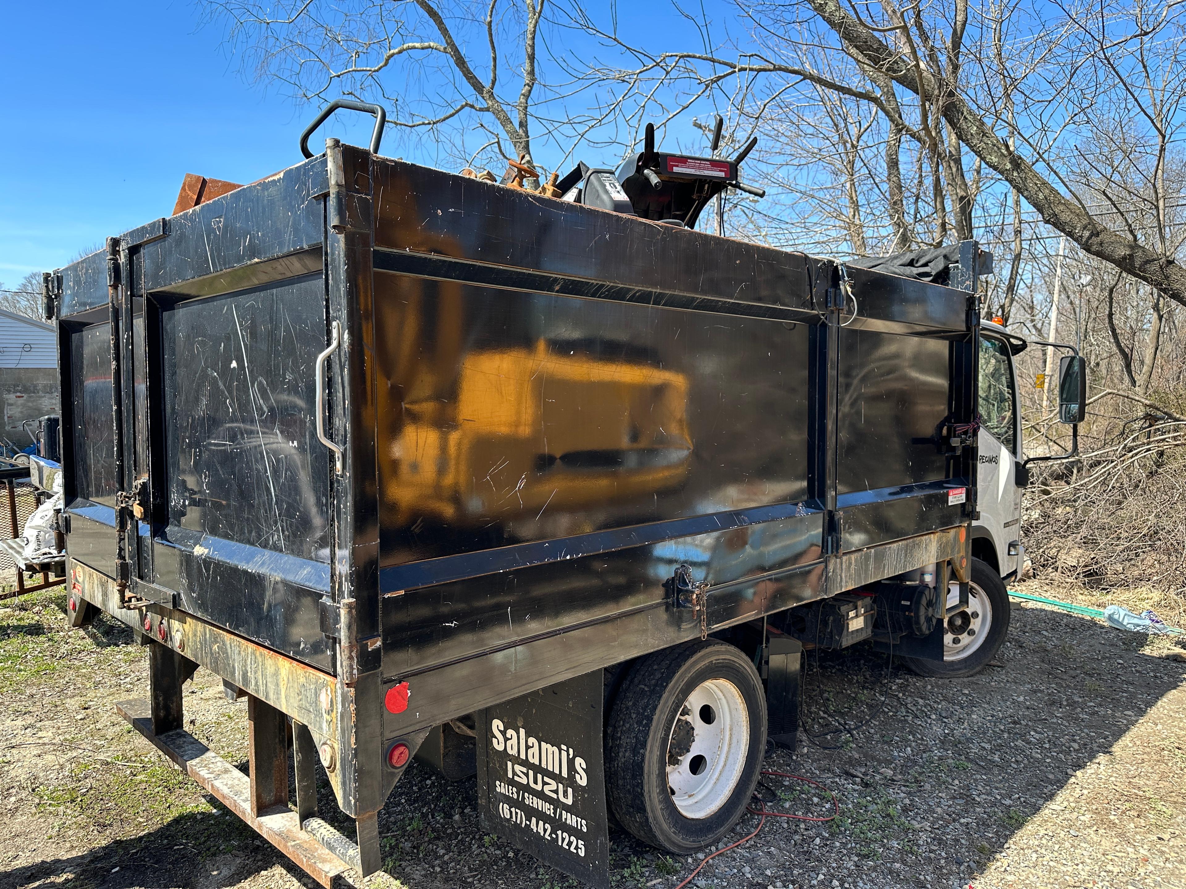 2019 Isuzu NPR HD Gas 6- Wheel 12' Dump Truck w/8 Cylinder Motor, Side Door, Buyers Tool Box, and