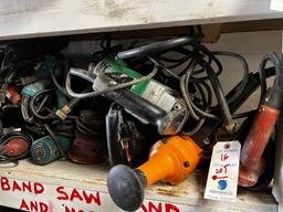 {LOT} Approx. 40 Corded Drills, Hammer Drills, Grinders, & Sanders on Shelf