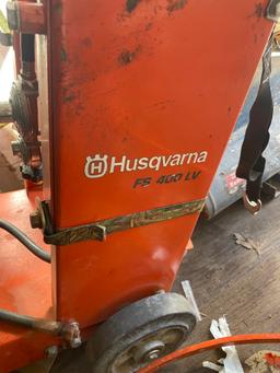 Husqvarna #SF400LV Walk Behind Water Cooled Concrete Saw Gas Powered Honda 13 hp Engine