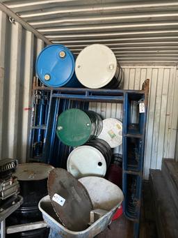 {LOT} Balance in Container C/O: Ladders, Fan, Metal, Motors, Plastic and Metal Drums in One Box