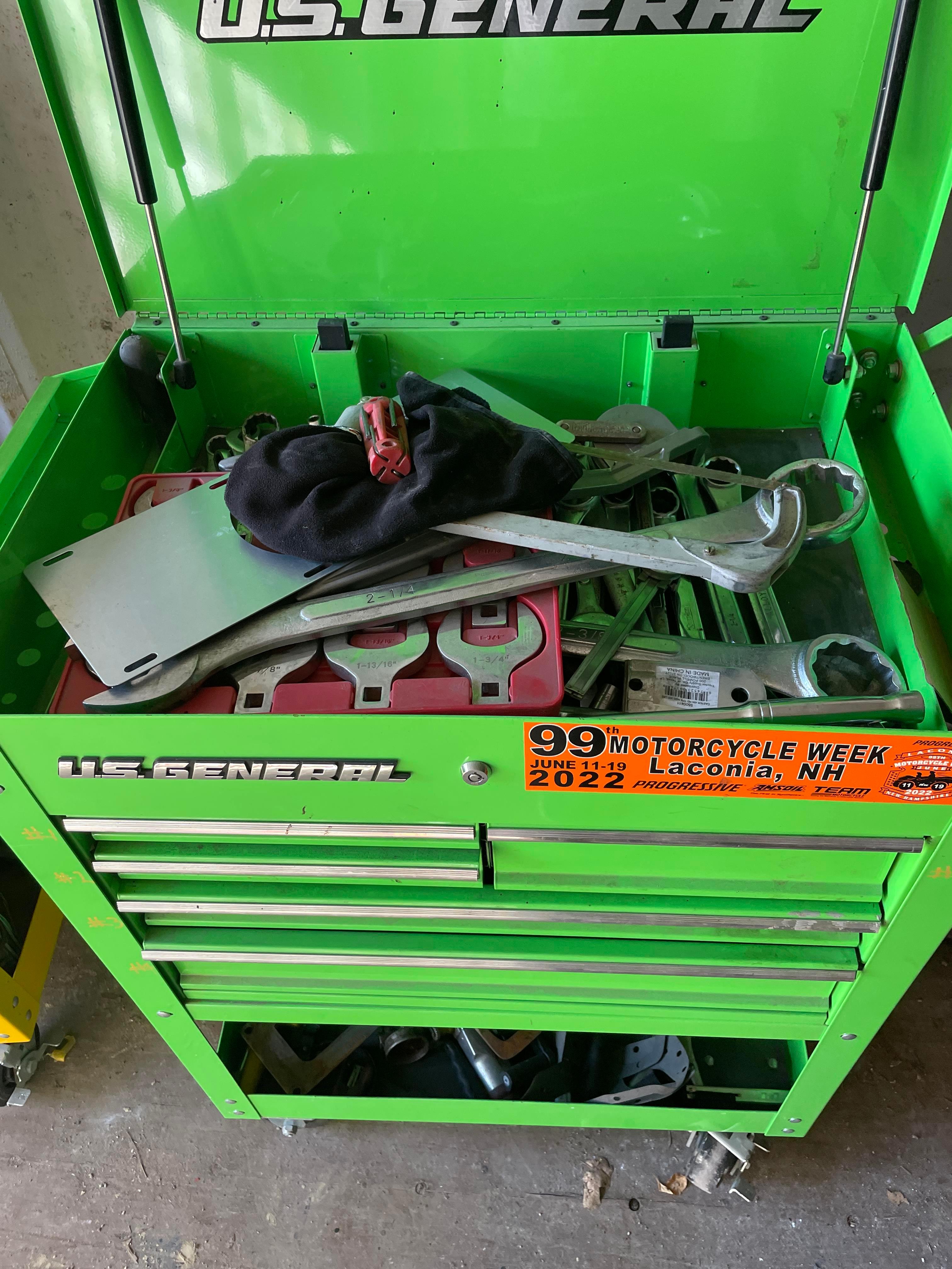 US General Port 5 Drawer Tool Box w/ Contents Included (Green)