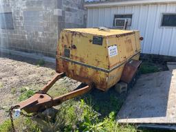 Single Axle Towable LeRoi Compressor, Diesel, w/Pintle Hitch (Not Running)